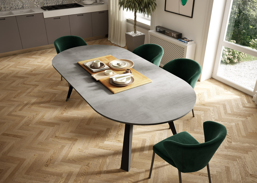 Wood and metal online extending dining table