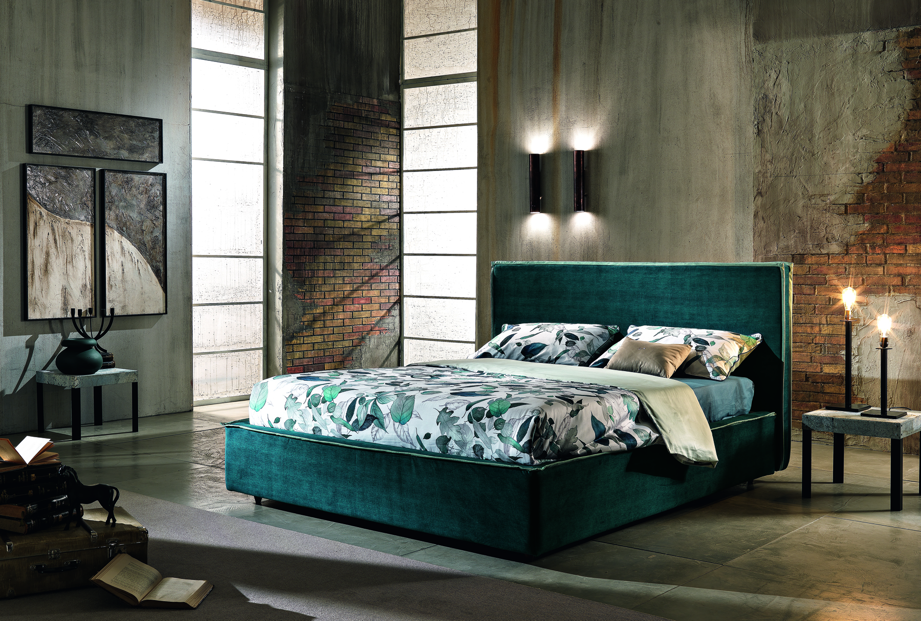 Jersey upholstered bed